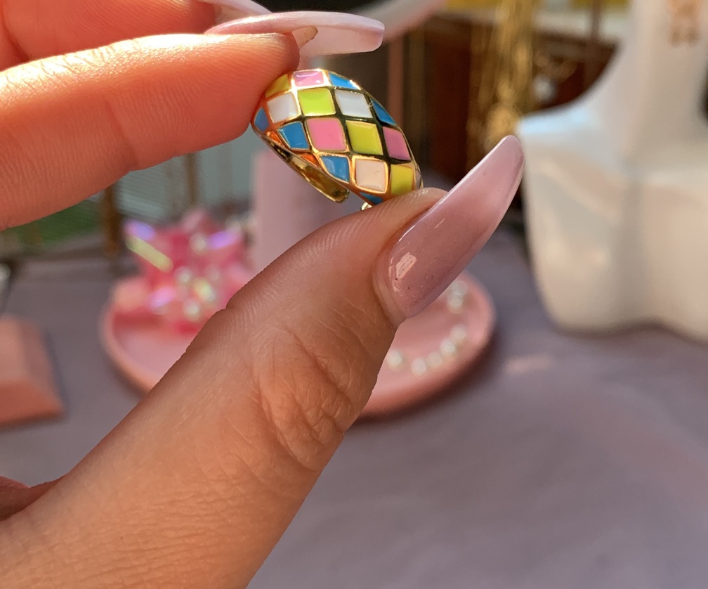 Anillo grueso rainbow suave
