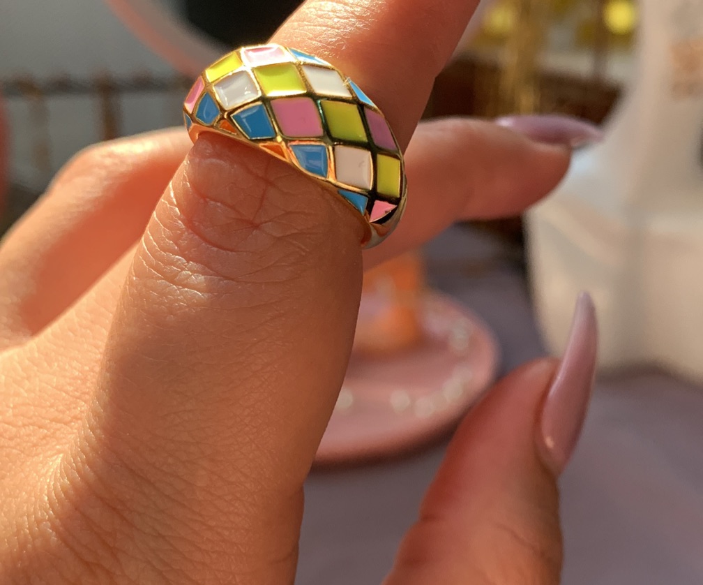 Anillo grueso rainbow suave