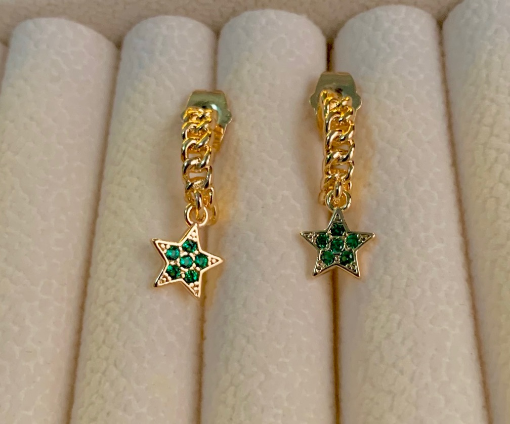 Aerings cadena estrella verde