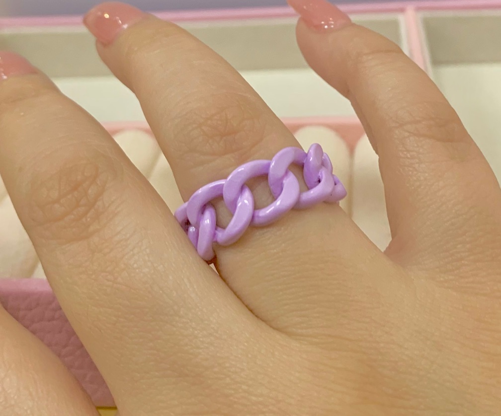 Anillo cadena XL morado