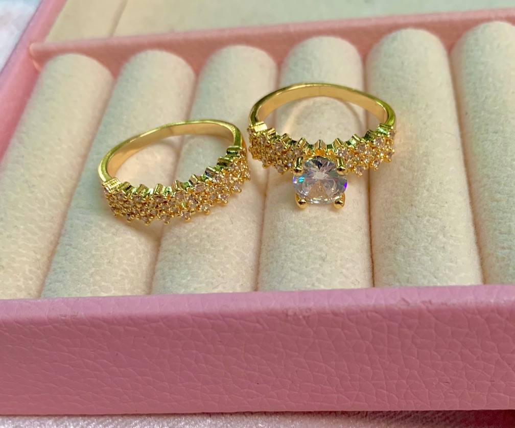 Anillo matrimonio 2 piezas full Circón