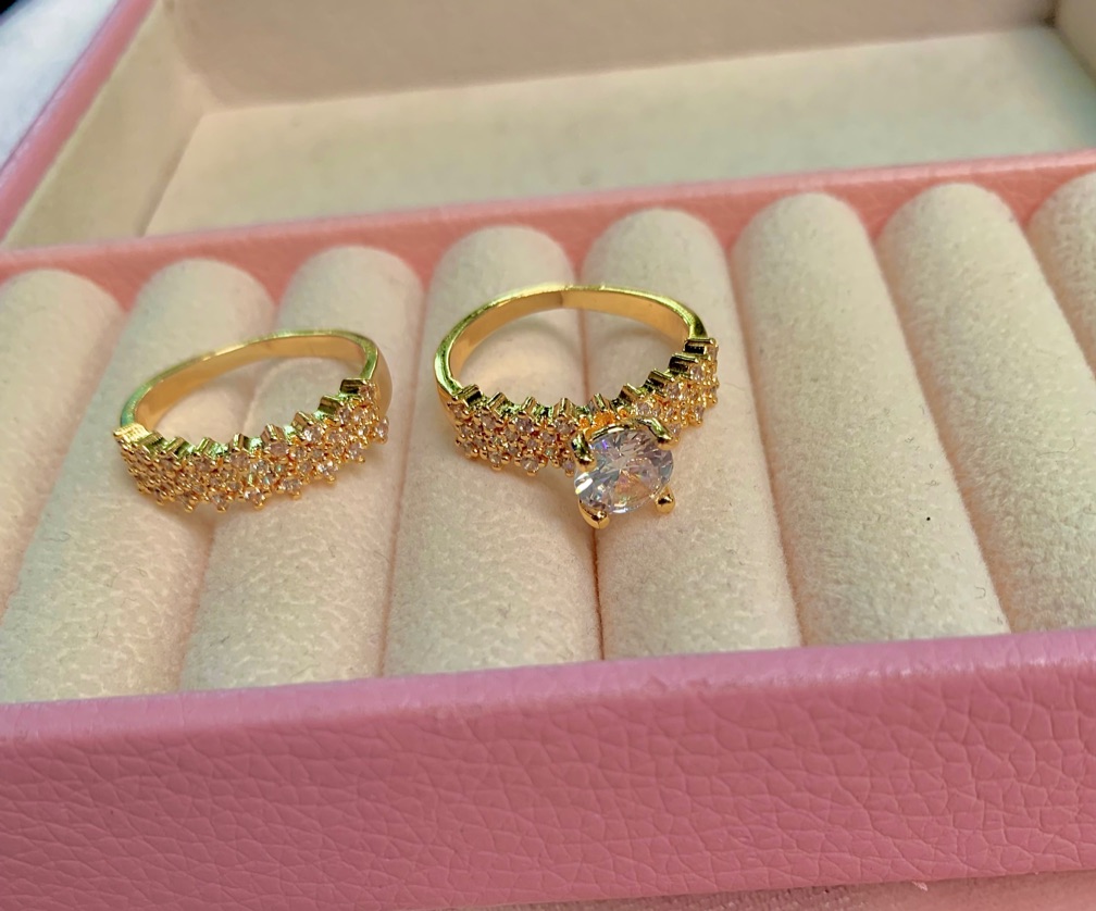 Anillo matrimonio 2 piezas full Circón
