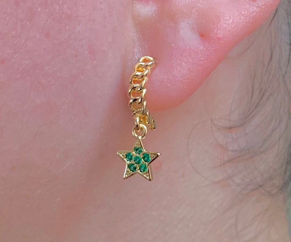 Aerings cadena estrella verde