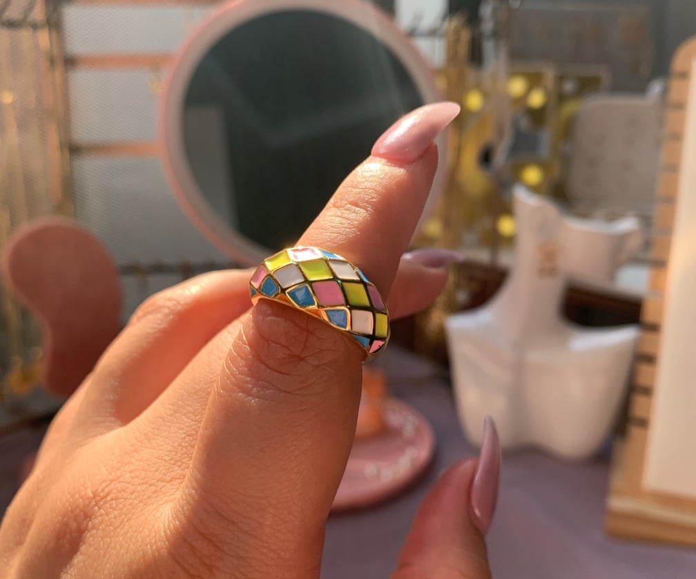 Anillo grueso rainbow suave