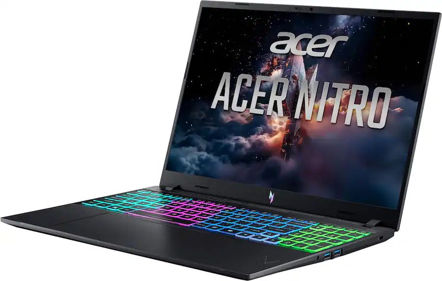 Acer Nitro V16 16" WUXGA 165Hz Gaming Laptop - Intel Core 7 240H 2024 - NVIDIA GeForce RTX 5060 – 16GB Memory – 512GB Storage - Obsidian Black