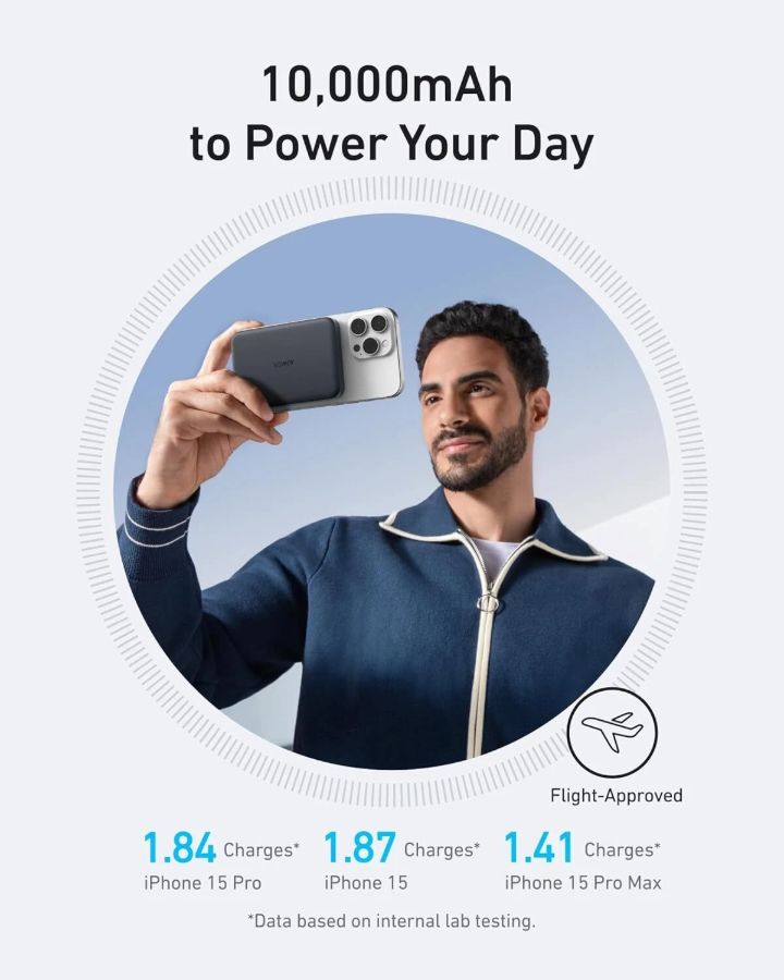 Anker MagGo Power Bank 10K Ultra-Slim 15WQi2 MagSafe Magnetic Charger for iPhone