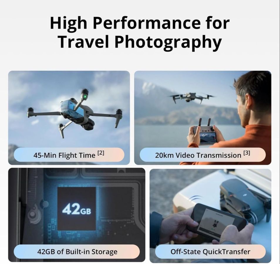 (A) DJI Air 3S Fly More Combo (control remoto RC de 2 pantallas), dron con cámara CMOS de 1" gran angular y teleobjetivo medio para adultos, 4K/60 fps, detección omnidireccional y 3 baterías para un vuelo más prolongado.
