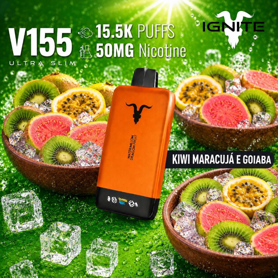 Kiwi Maracuja e Goiaba Ice - V155 Ultra Slim