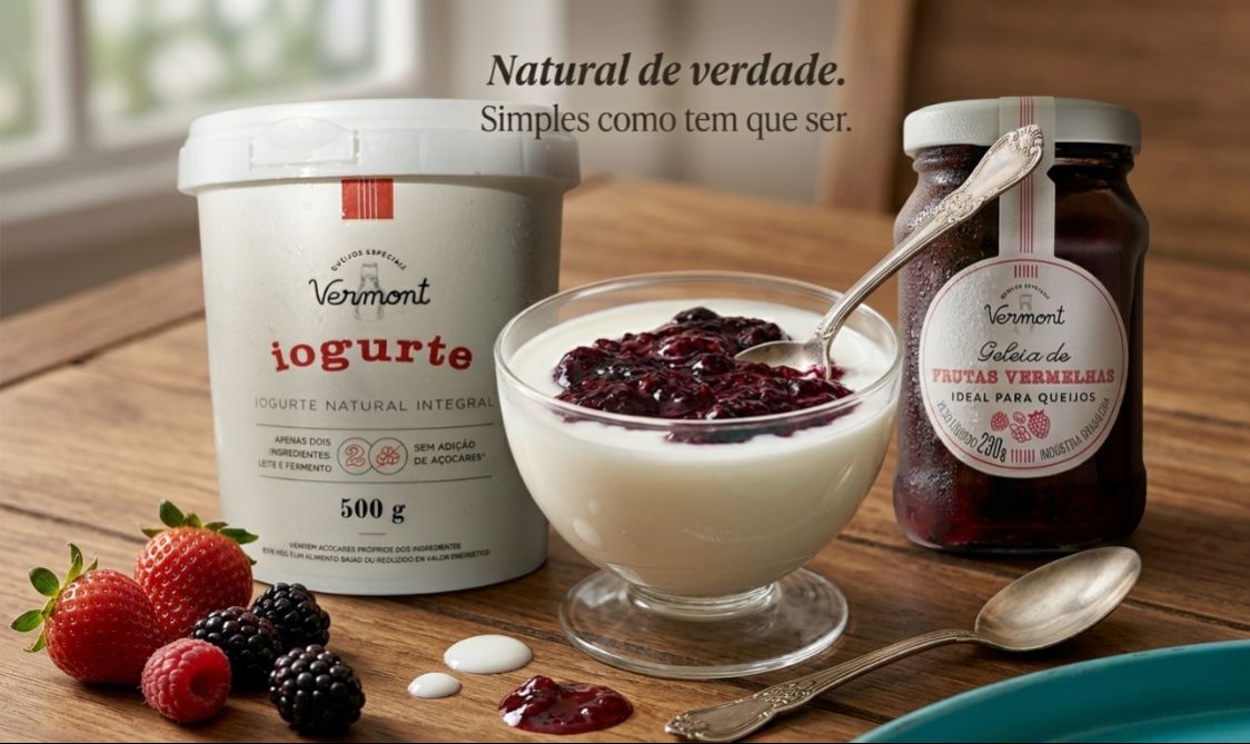 Iogurte Natural + Geleia Vermont de Frutas Vermelhas