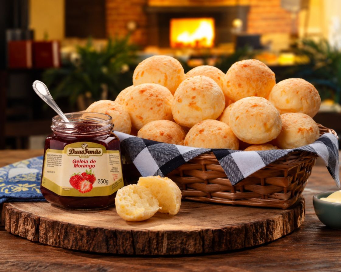 1 kg Pão de Queijo + Geleia de Morango