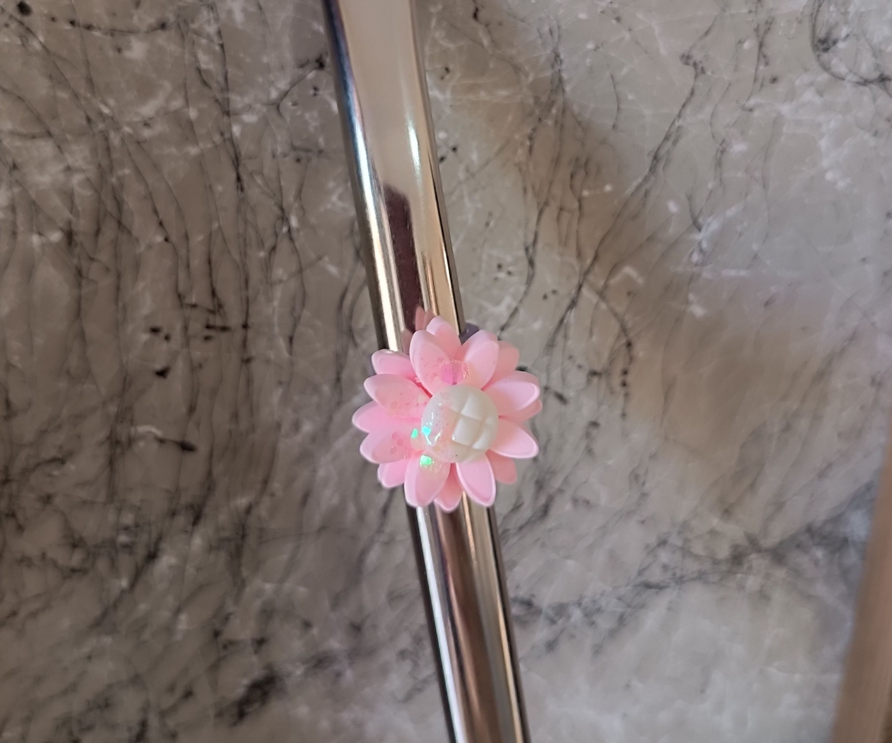 Biscuit enfeite bomba flor rosa