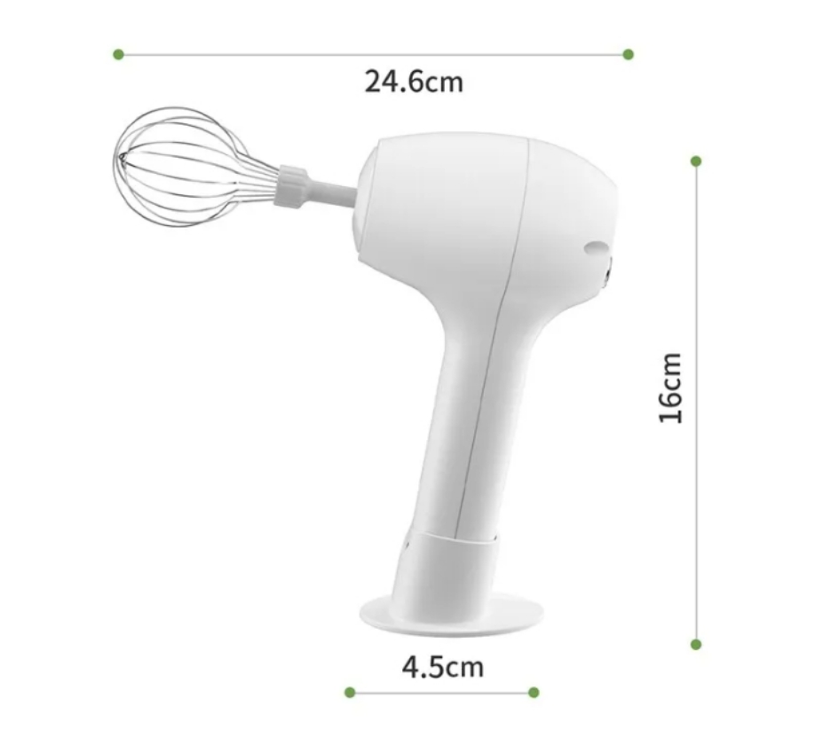 Batedor misturador elétrico recarregável branco