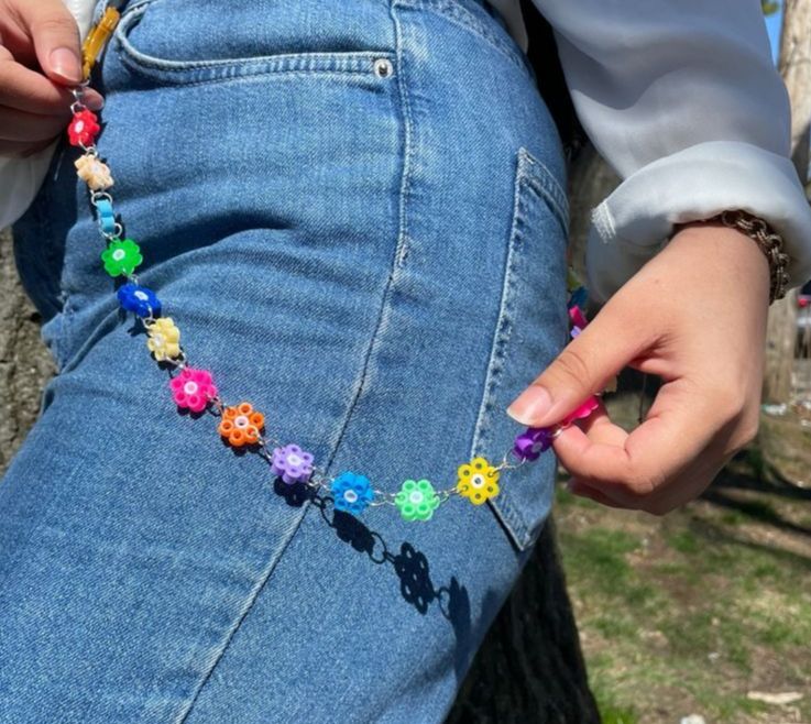 Cadena para jeans flores