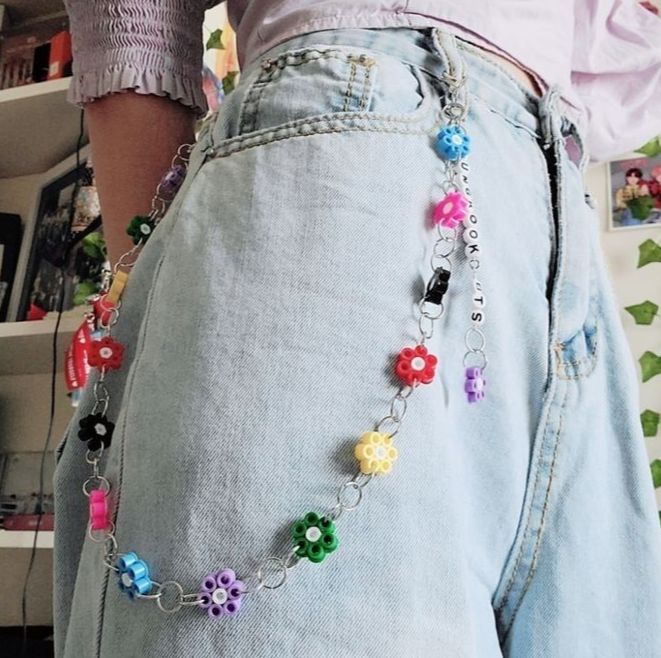 Cadena para jeans flores