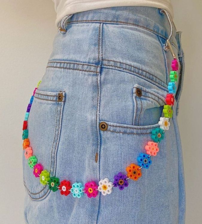 Cadena para jeans flores