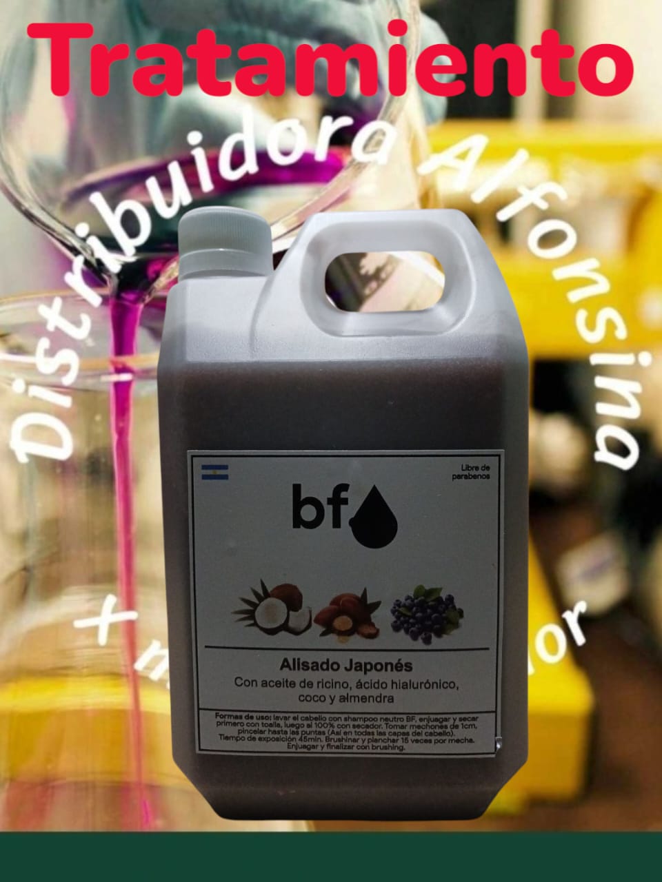 Alisado Japonés 1L con aceite de ricino, ácido hialurónico, coco y almendra