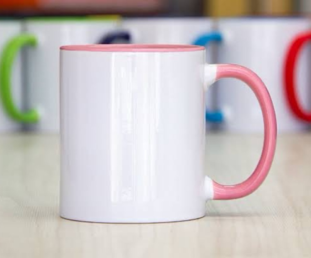 Canecas Brancas com Alças Coloridas