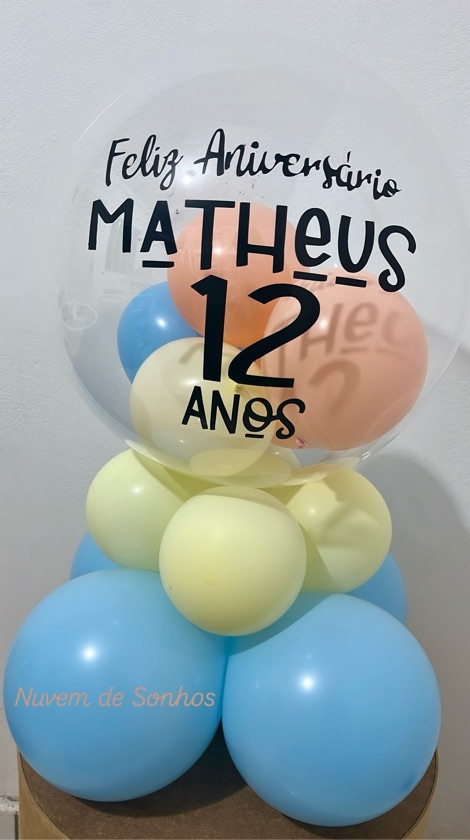 Balão personalizado centro de mesa Feliz aniversário