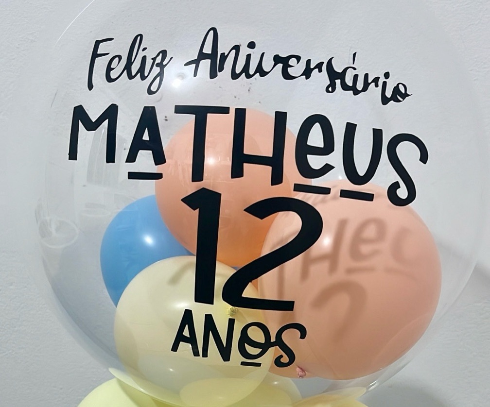 Balão personalizado centro de mesa Feliz aniversário