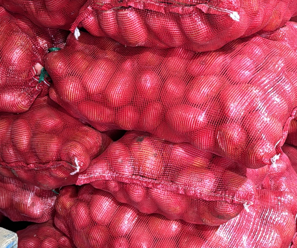Papa lavada colorada 25kg en malla