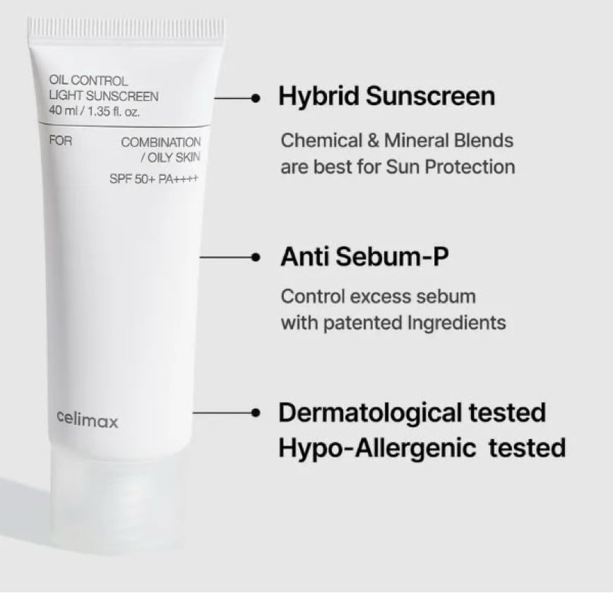 CELIMAX Oil Control Light Sunscreen 50+SPF/PA ++++