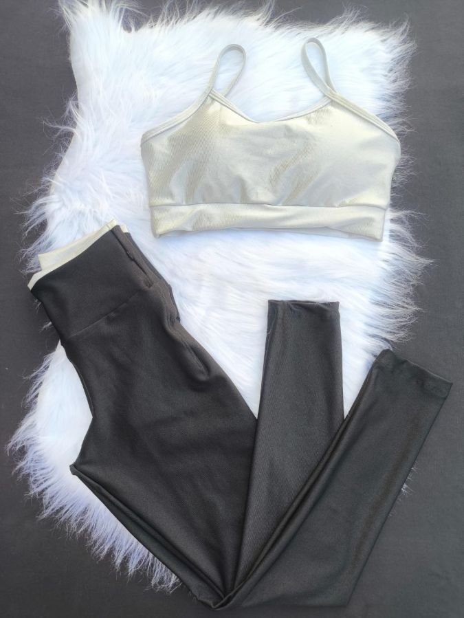 Conj Legging empina - REF 202 - TAM M/G - Cor Variada - Poliamida canelada - Linha PREMIUM