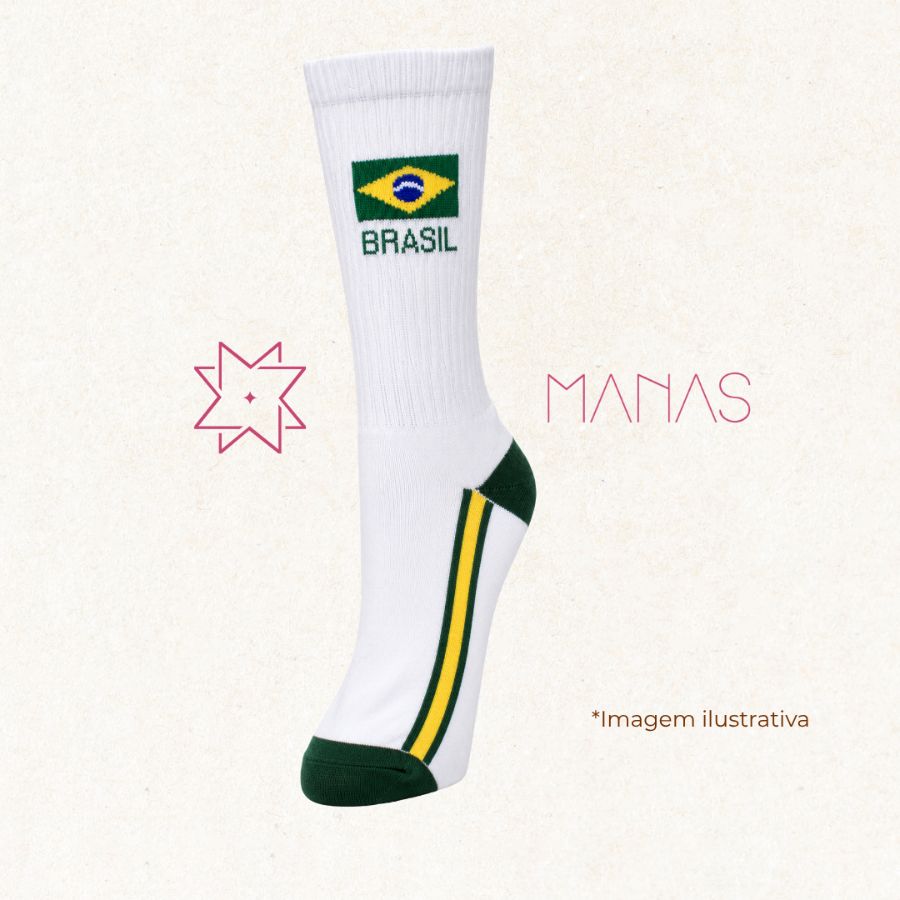 Meias divertidas - REF 346 - TAM 35-40 - Cor BRANCA - Algodão e elastano - Linha Acessórios