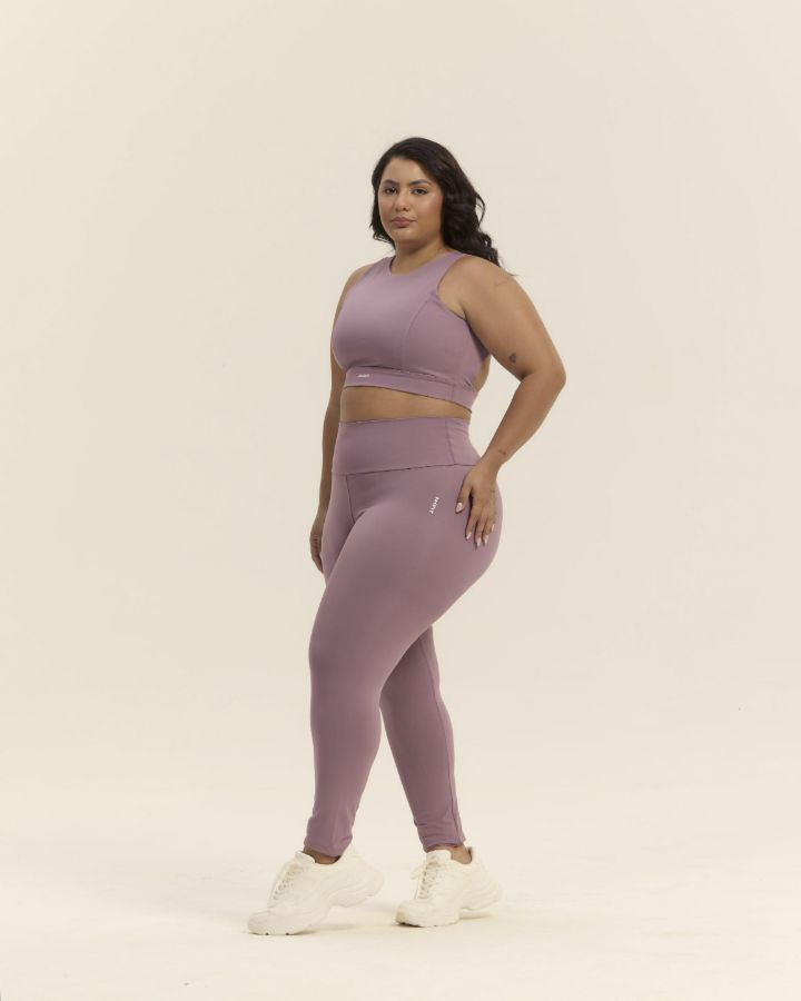 Conj Legging - REF 242 - TAM G2 - Cor Lavanda - Poliamida - Linha PLUS SIZE