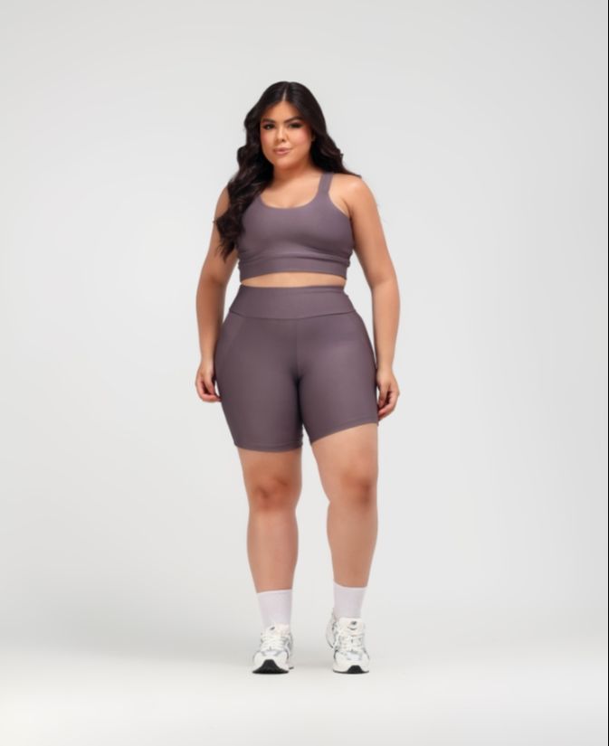 Conj Short - REF 284 - TAM G - Cor Cinza - Suplex Power - Linha ESSENCIAL