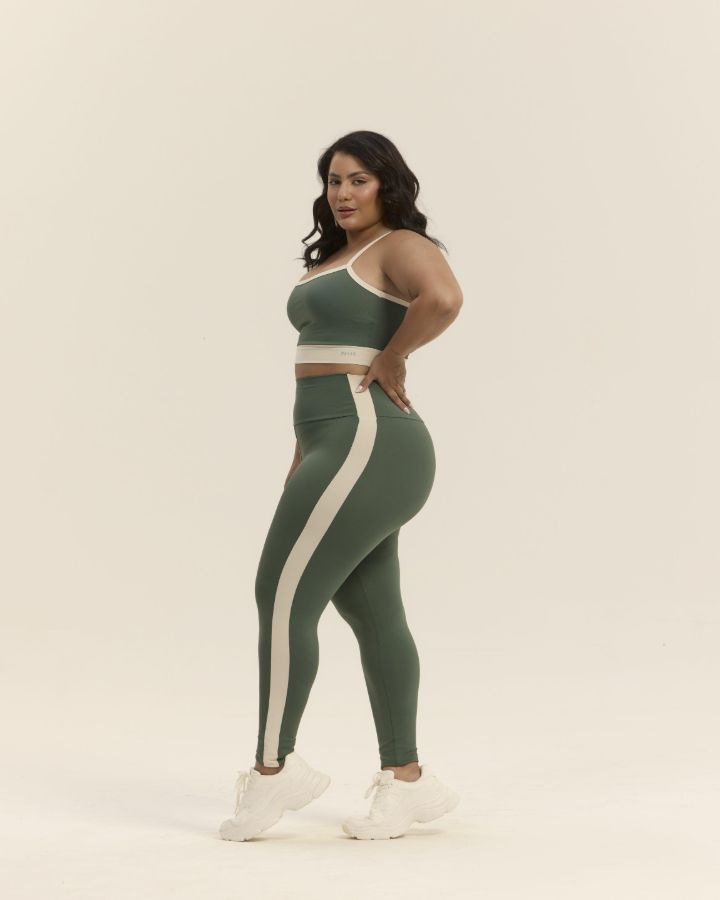 Conj Legging - REF 238 - TAM G2 - Cor Verde Escuro - Poliamida - Linha PLUS SIZE