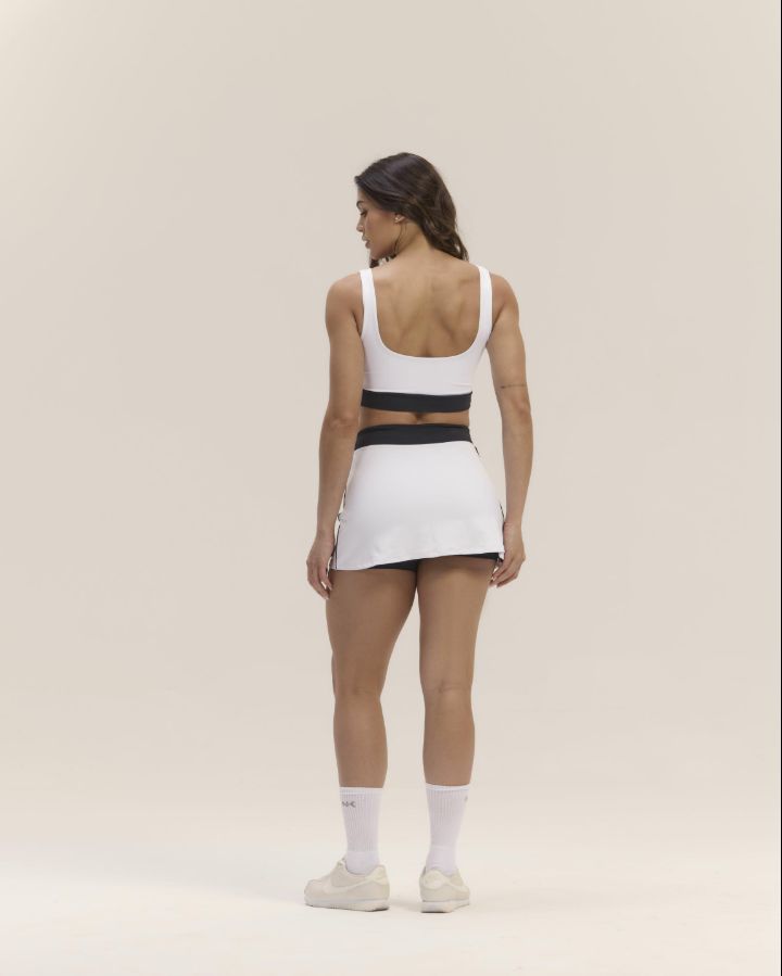 Conj Short Saia - REF 237 - TAM M - Cor Branco - Poliamida - Linha PREMIUM