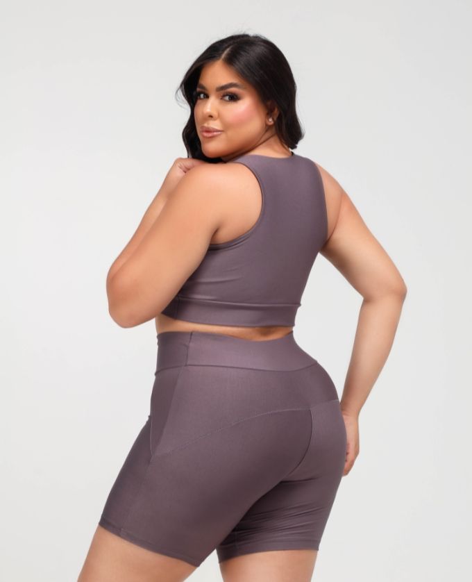 Conj Short - REF 284 - TAM G - Cor Cinza - Suplex Power - Linha ESSENCIAL