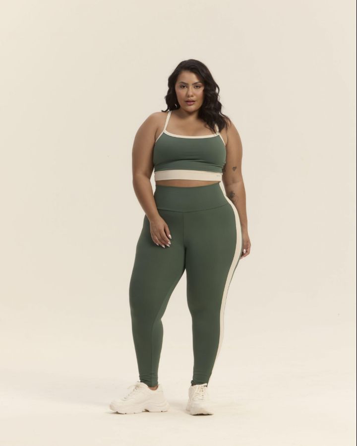 Conj Legging - REF 238 - TAM G2 - Cor Verde Escuro - Poliamida - Linha PLUS SIZE