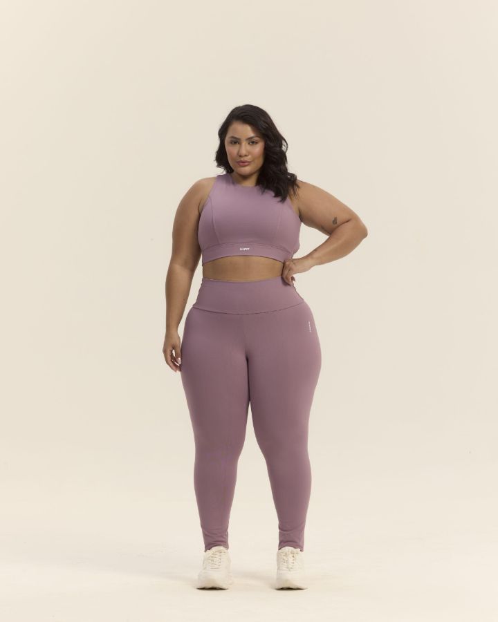 Conj Legging - REF 242 - TAM G2 - Cor Lavanda - Poliamida - Linha PLUS SIZE