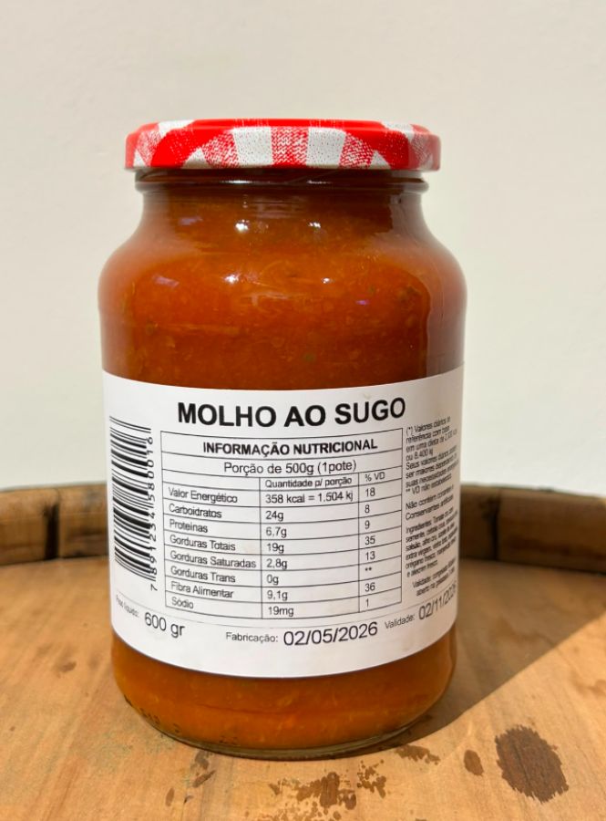 Molho ao sugo em conserva 600 gr