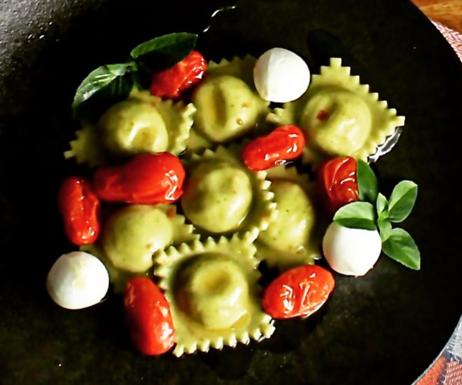 Ravioli Manjericão com muçarela de búfala 400 gr