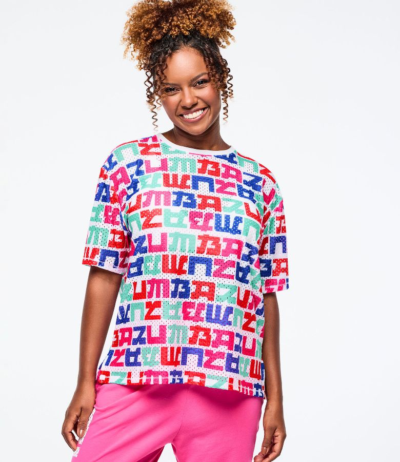 Eastern Flavor Boxy Mesh Top With Side Slits