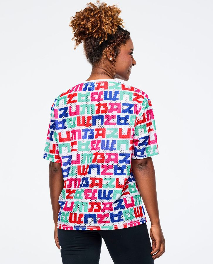 Eastern Flavor Boxy Mesh Top With Side Slits