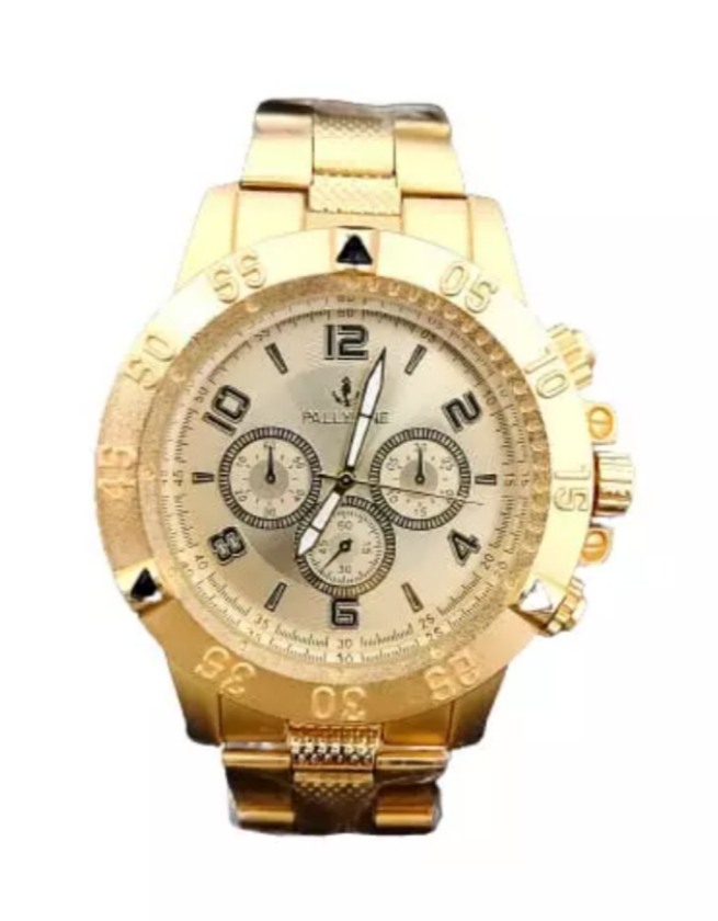 Pallyjane Poseidon Aço Dourado e Preto A Prova D'Água