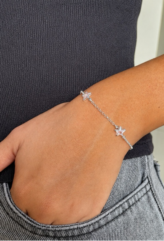 Pulseira zircônia estrelas