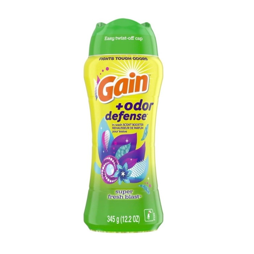 Gain + Odor Defense In-Wash Scent Booster, Super Fresh Blast Scent, 12.2 oz