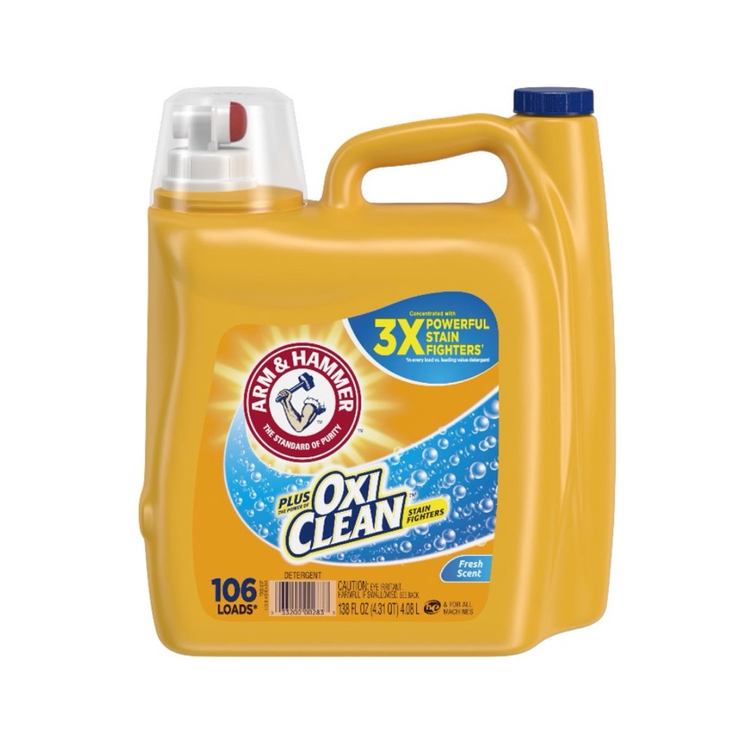 Arm & Hammer Plus OxiClean Fresh Scent, Liquid Laundry Detergent, 138 Fl oz