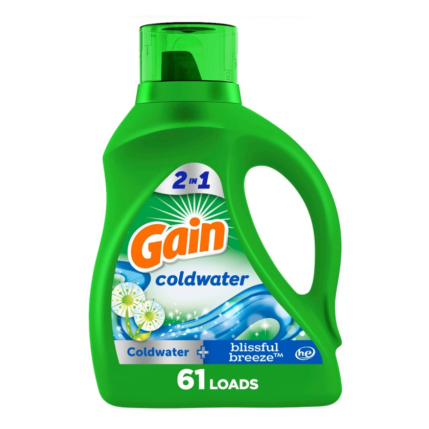Gain Laundry Detergent Liquid with Odor Fighters, Blissful Breeze Scent, 88 fl oz