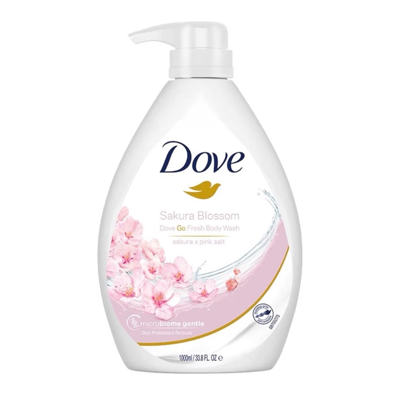 Dove Refreshing Sakura Blossom Body Wash with Himalaya Pink Salt for Replenished Skin, 1L