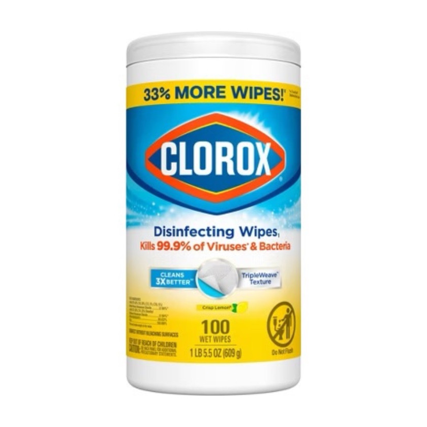 Clorox Fresh Disinfecting Wipes Crisp Lemon Bleach Free Cleaning Wipes - 100ct