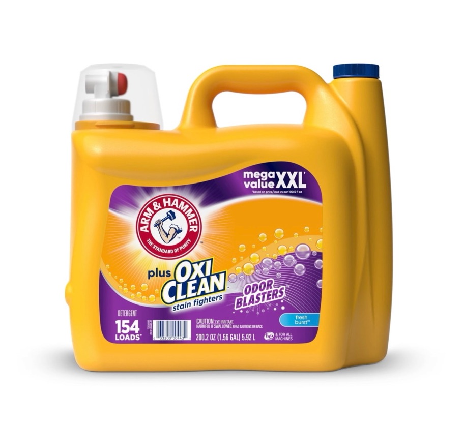 ARM & HAMMER Plus OxiClean with Odor Blasters Liquid Laundry Detergent, Fresh Burst, 200.2 Fl oz