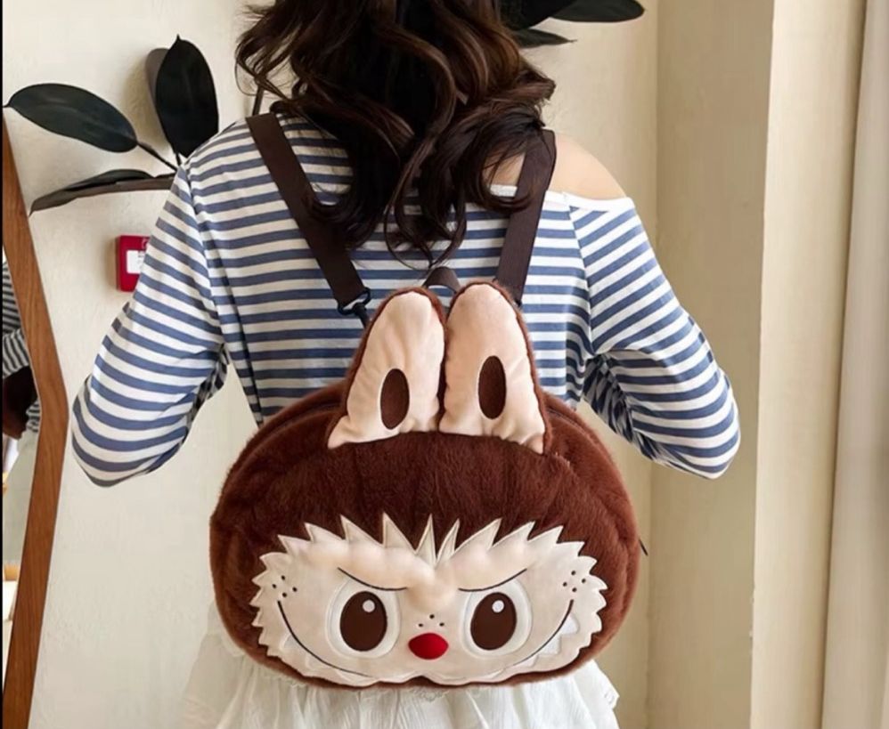 Bolso Peluche Cara Labubu