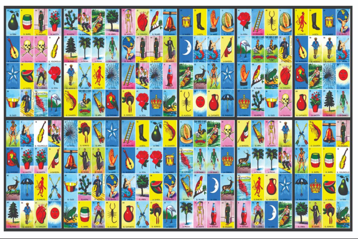 12 Cartas Dobles Horizontal Tabloide de Loteria