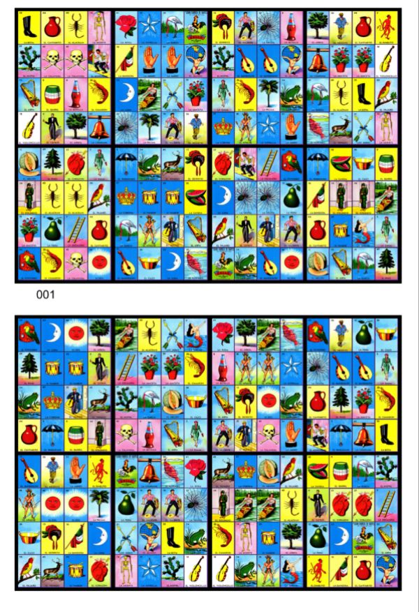2 Juegos de 8 Cartas Dobles Tabloide de Loteria