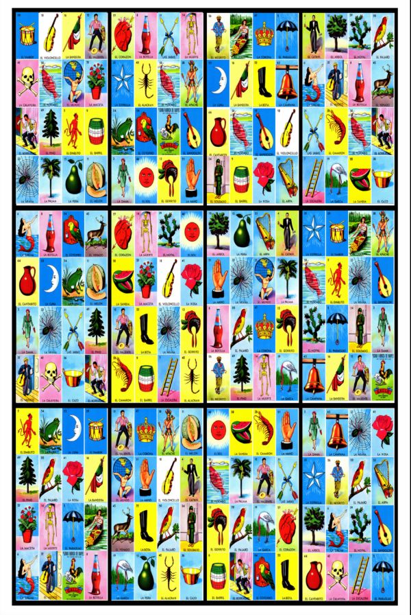 12 cartas sencillas vertical Tabloide de Loteria
